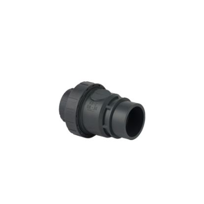 Picture of U-PVC ONE SIDE MALE THREADED ONE SIDE FEMALE THREADED SINGLE UNION SIPRING CHECKVALVE