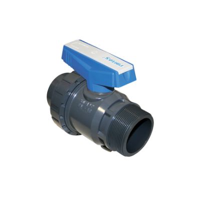 Picture of U-PVC SOLVENT CEMENT SINGLE UNION BALL VALVE ONE SIDE MALE THREADED