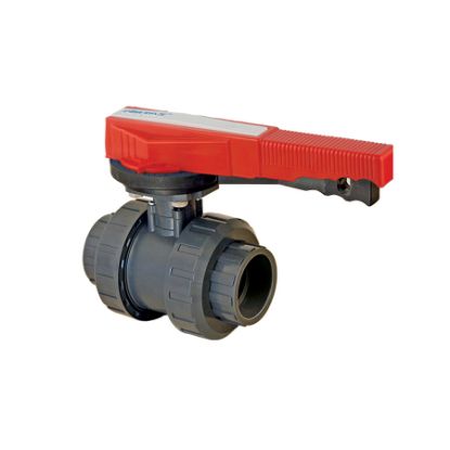 Picture of U-PVC BOTH SIDES FEMALE THREADED TRUE UNION BALL VALVE POSITION REGULATED FOR ACID